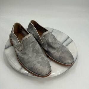 Trask grey camo leather loafers